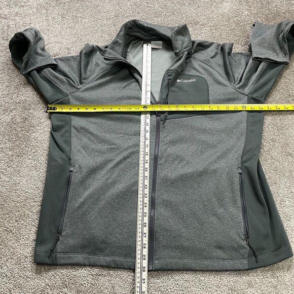 Columbia Active Jacket Men XL Gray Full Zip Pocket Mock Neck Long Sleeve Outdoor - Picture 7 of 10